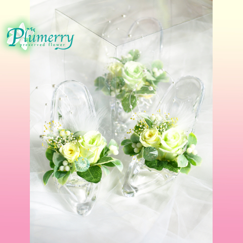 プリザーブドフラワー　ハイヒール　シンデレラ