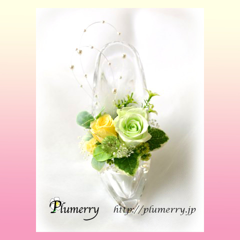 プリザーブドフラワー　ハイヒール　シンデレラ