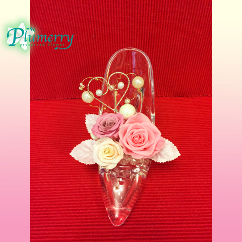 プリザーブドフラワー　ハイヒール　シンデレラ