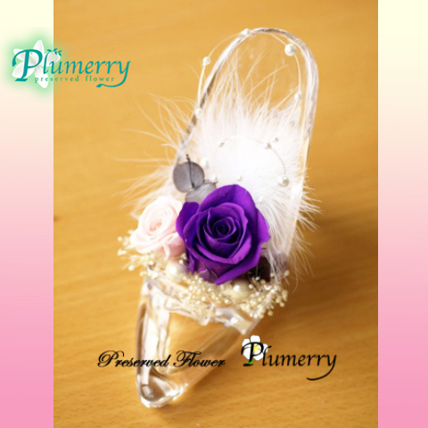 プリザーブドフラワー　ハイヒール　シンデレラ
