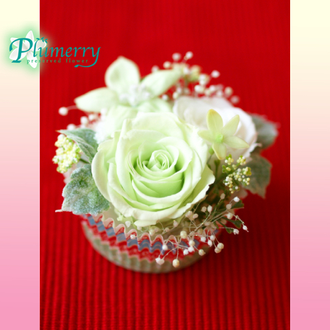 プリザーブドフラワー　ホワイトテーブル