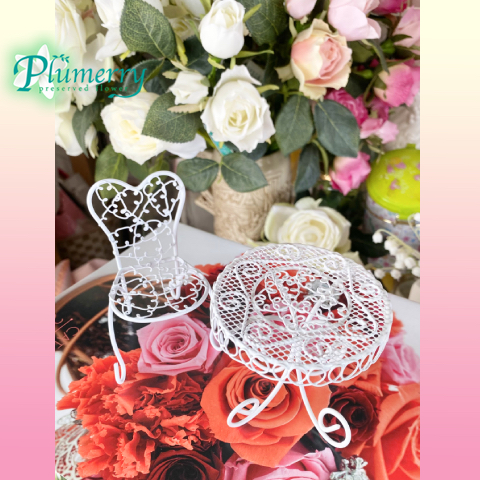 プリザーブドフラワー　ホワイトテーブル